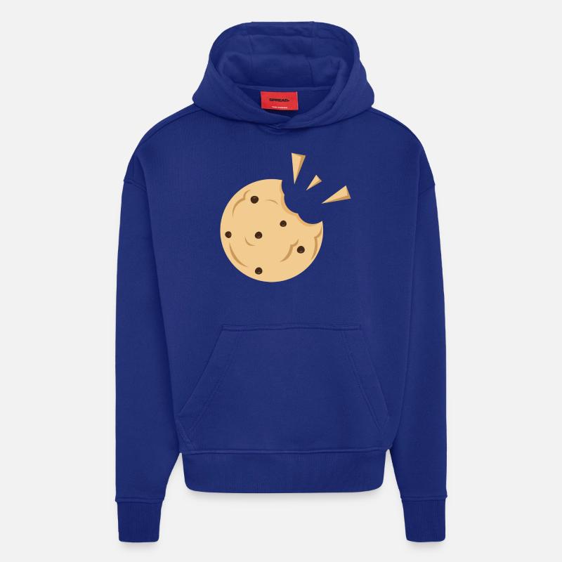 Biscuits mordus Cadeau - Sweat à capuche bio épais oversize fabriqué en UE - Iconic Blue