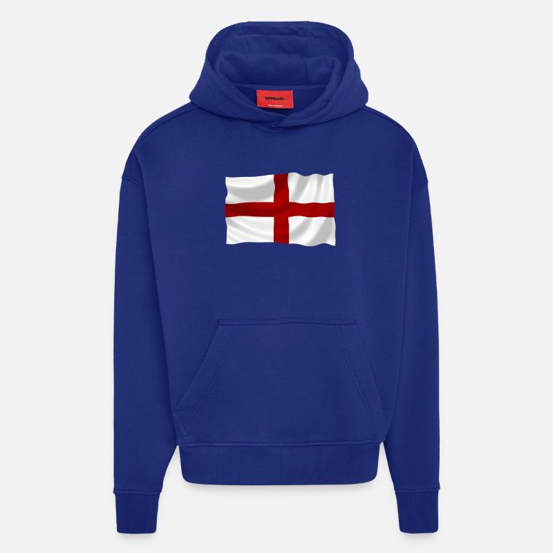 drapeau de l'Angleterre - Sweat à capuche bio épais oversize fabriqué en UE - Iconic Blue