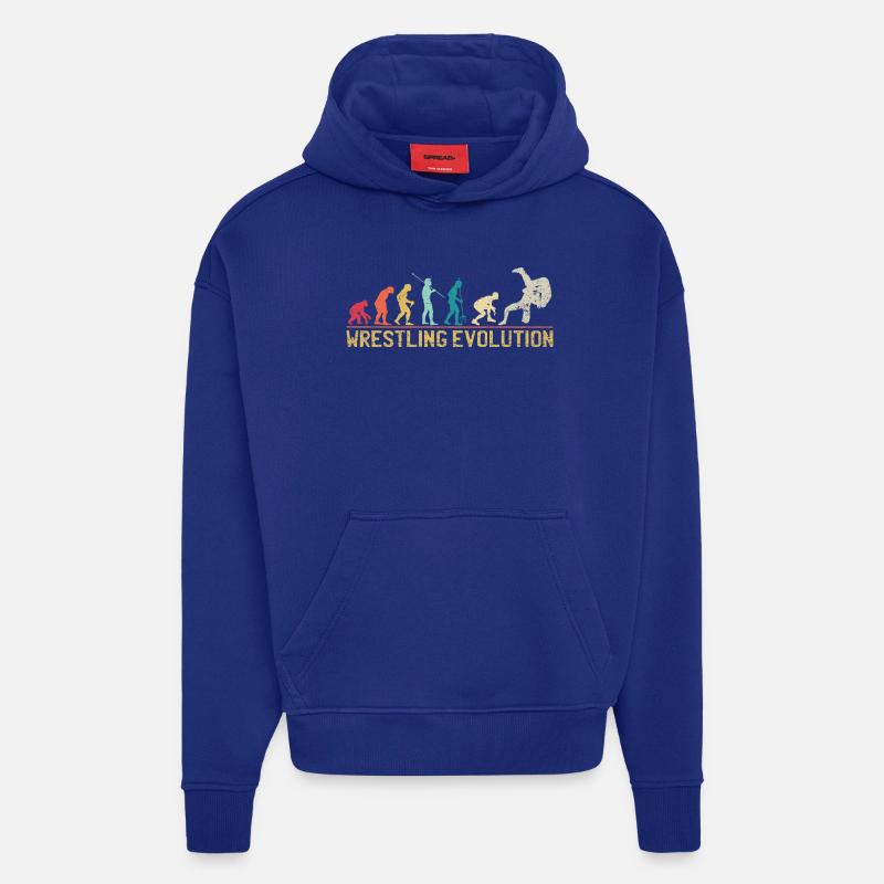 Wrestling Evolution Artwork - Hoodie- made by SPREAD  - Iconic Blue