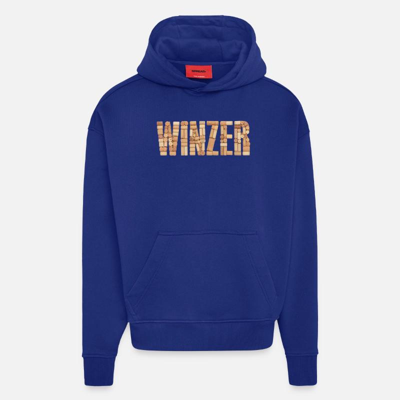 Winemaker – Cork Design - Hoodie- made by SPREAD  - Iconic Blue