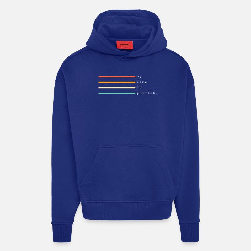 Je m’appelle Patrick - Sweat à capuche bio épais oversize fabriqué en UE - Iconic Blue