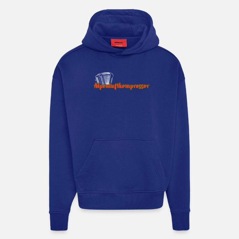 Alpenluftkompressor_2 - Sweat à capuche bio épais oversize fabriqué en UE - Iconic Blue