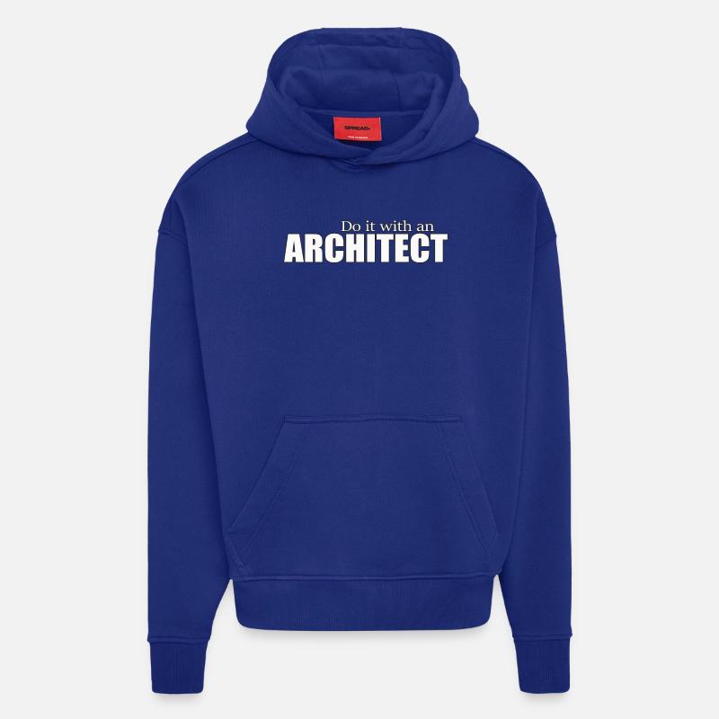 Architecte - Sweat à capuche bio épais oversize fabriqué en UE - Iconic Blue
