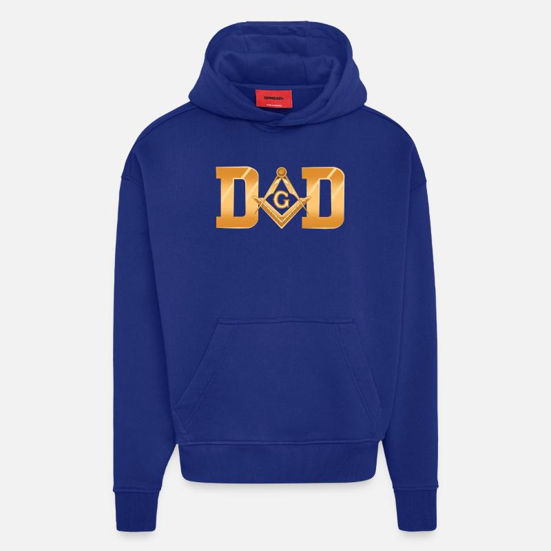 Francs-maçons Illuminati - Sweat à capuche bio épais oversize fabriqué en UE - Iconic Blue