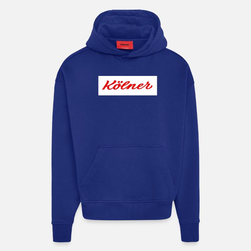 Kölner Roter Script-Logo Print - Hoodie- made by SPREAD  - Iconic Blue