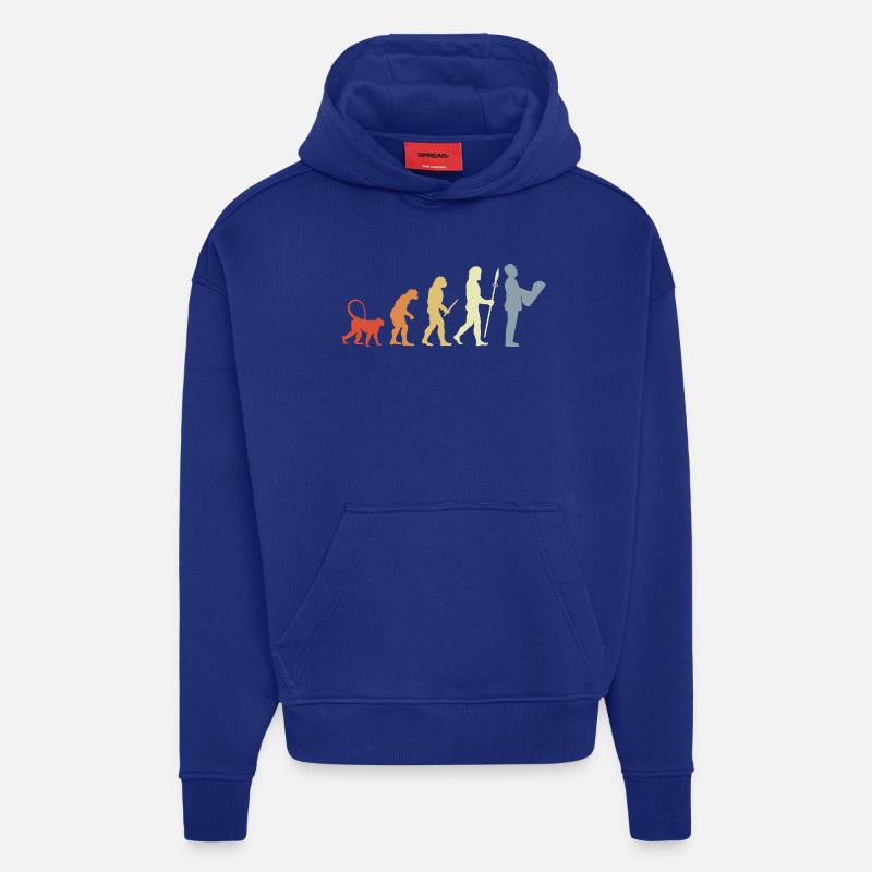 Évolution de l’architecte - Sweat à capuche bio épais oversize fabriqué en UE - Iconic Blue