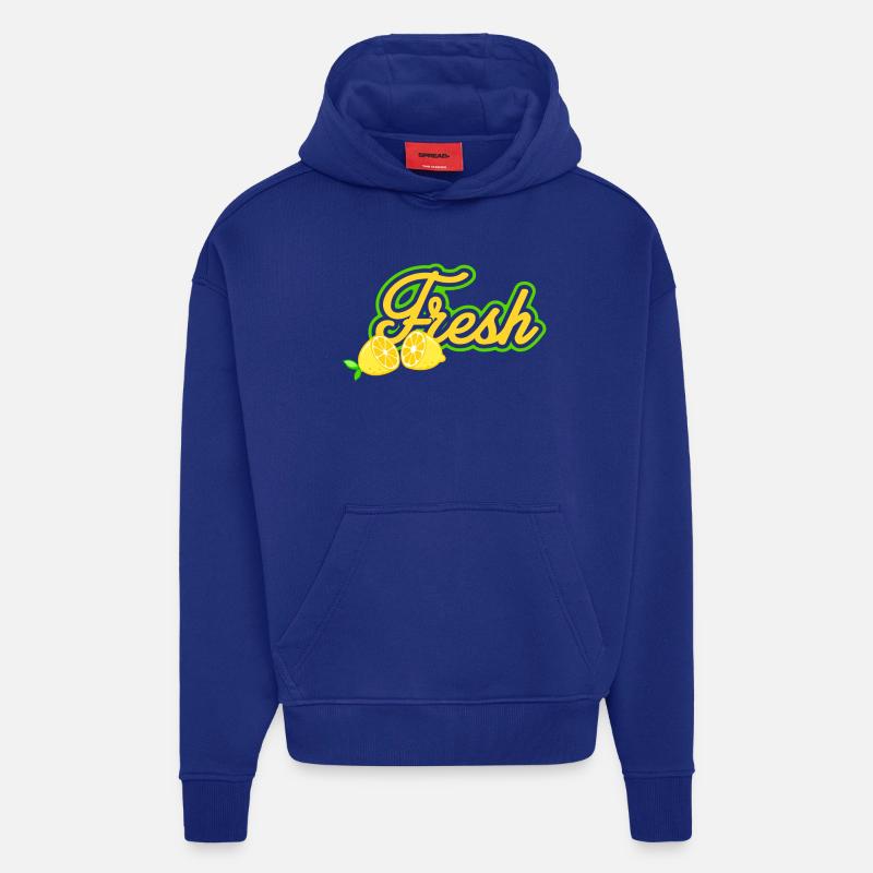 Frais - Sweat à capuche bio épais oversize fabriqué en UE - Iconic Blue