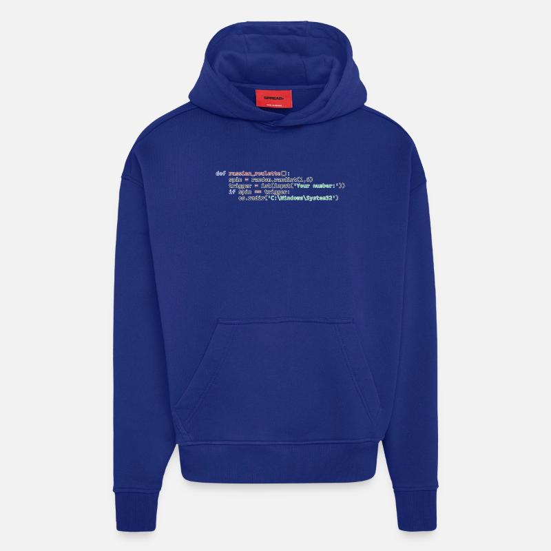 Roulette russe Python - Sweat à capuche bio épais oversize fabriqué en UE - Iconic Blue