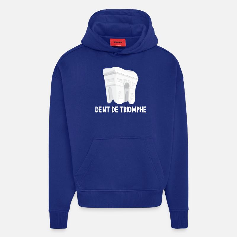 Dent De Triomphe - Sweat à capuche bio épais oversize fabriqué en UE - Iconic Blue