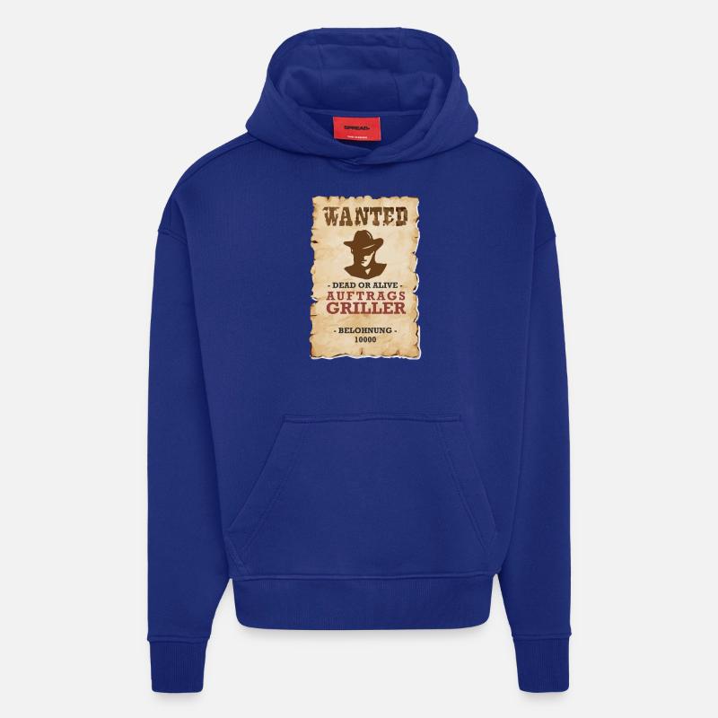 COMMANDE GRILLER Grill Drôle - Sweat à capuche bio épais oversize fabriqué en UE - Iconic Blue