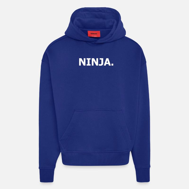 Ninja. - Sweat à capuche bio épais oversize fabriqué en UE - Iconic Blue