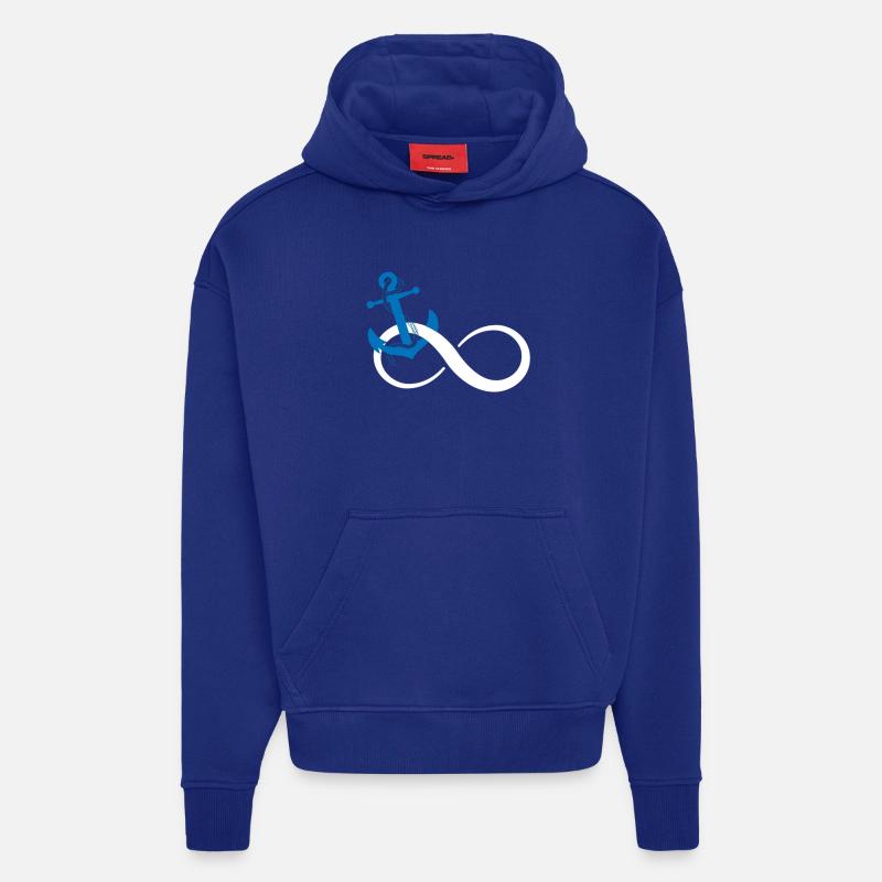 Ancre Infinity - Sweat à capuche bio épais oversize fabriqué en UE - Iconic Blue