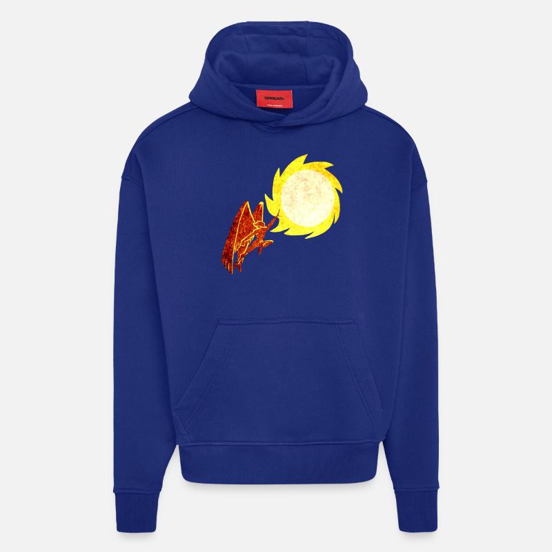 Icarus2 - Sweat à capuche bio épais oversize fabriqué en UE - Iconic Blue