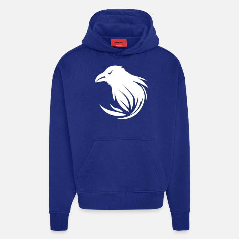 Corbeau intelligent - Sweat à capuche bio épais oversize fabriqué en UE - Iconic Blue