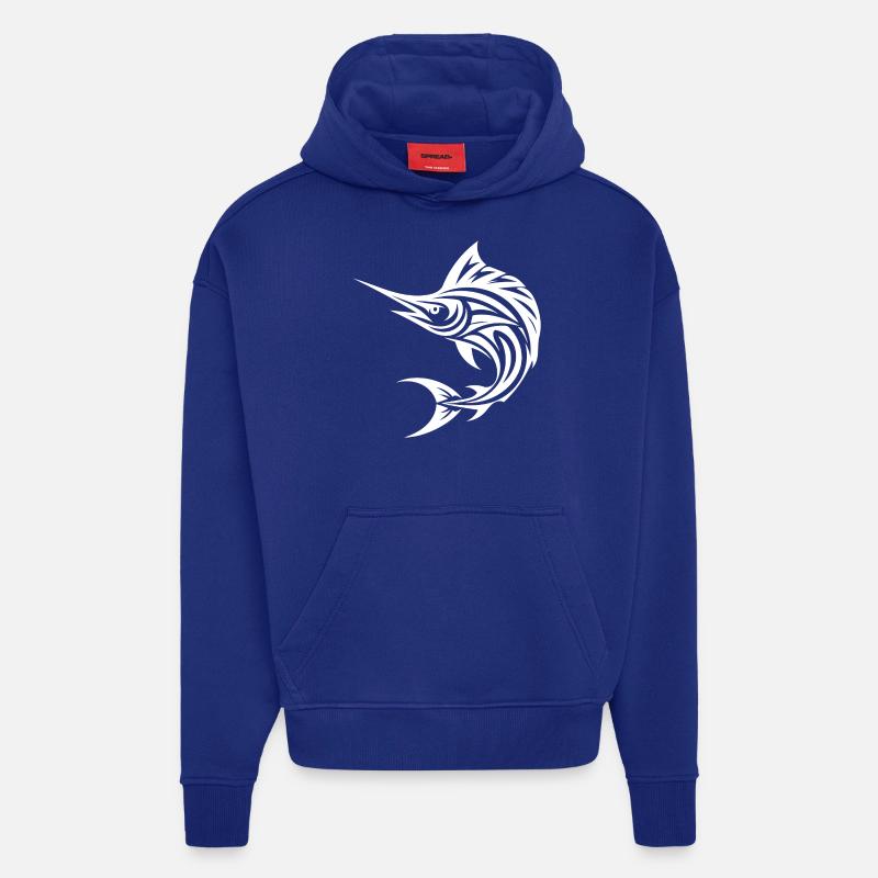 Swift Sailfish - Elegant Swordfish - Hoodie- made by SPREAD  - Iconic Blue