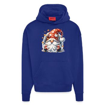 Weihnachtswichtel mit Sternen und Schneeflocken - Hoodie- made by SPREAD  - Iconic Blue - Vorne