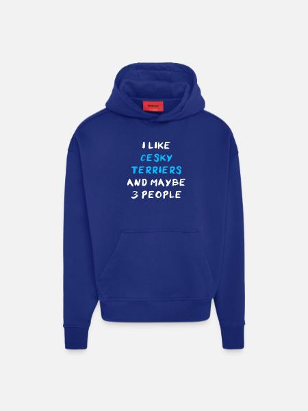 Cesky Terrier - Sweat à capuche bio épais oversize fabriqué en UE - Iconic Blue