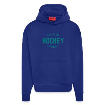 Eat Sleep Hockey Repeat - Hoodie- made by SPREAD  - Iconic Blue - Vorne