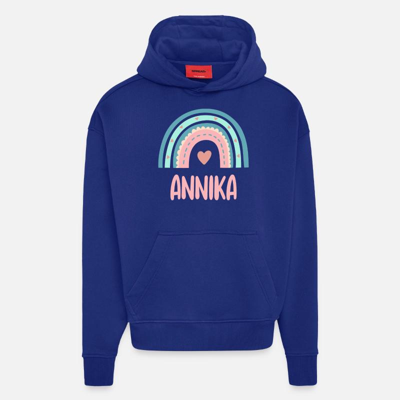 Annika Nom Rainbow Baby - Sweat à capuche bio épais oversize fabriqué en UE - Iconic Blue