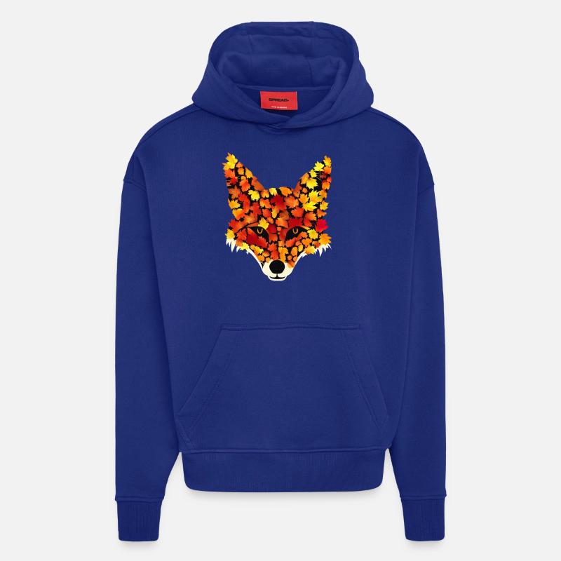 Fuchs aus Herbstblättern - Hoodie- made by SPREAD  - Iconic Blue