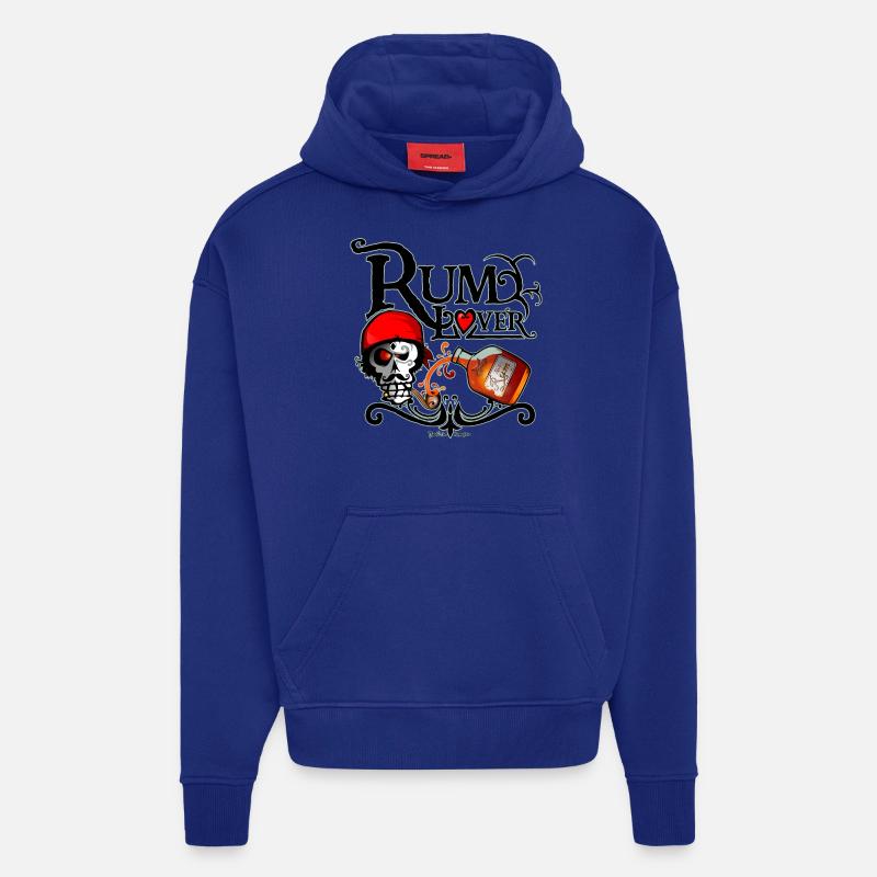 Rum lover - Sweat à capuche bio épais oversize fabriqué en UE - Iconic Blue