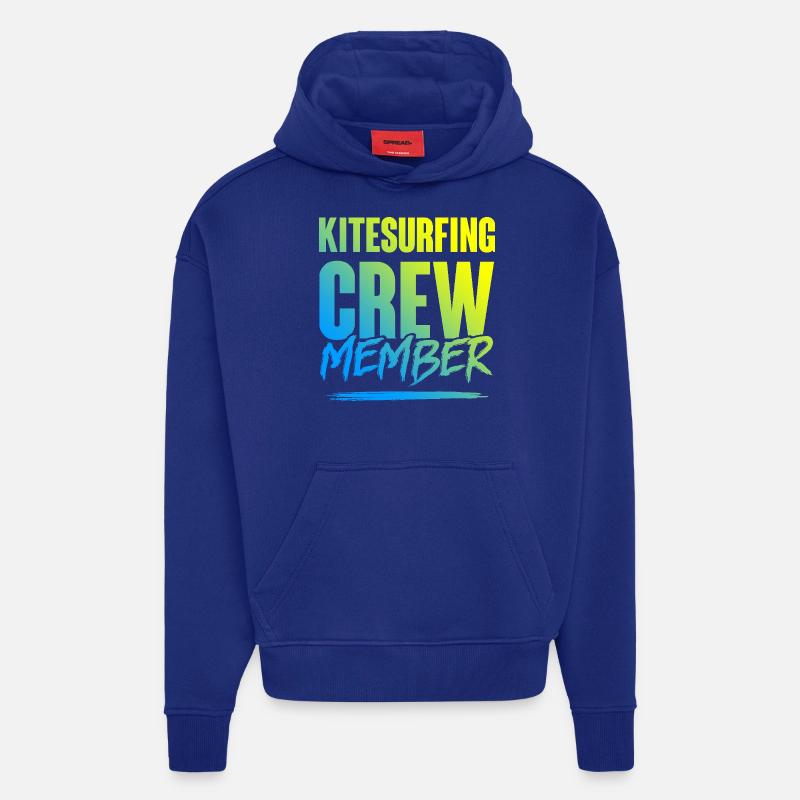 Équipage de kitesurf - Sweat à capuche bio épais oversize fabriqué en UE - Iconic Blue
