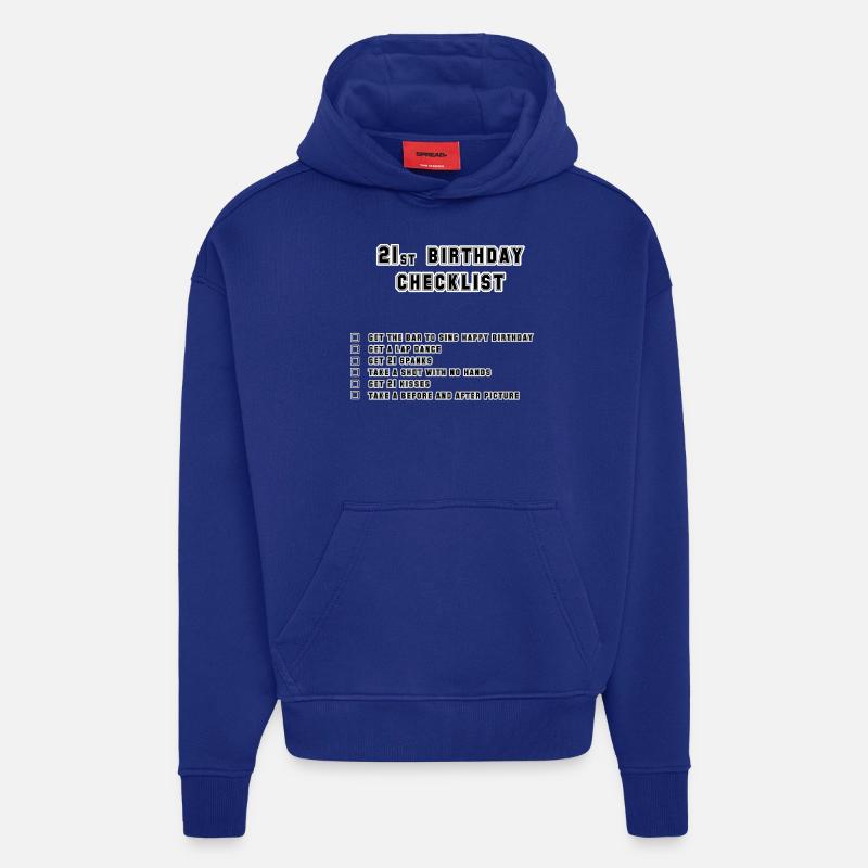 21e - Sweat à capuche bio épais oversize fabriqué en UE - Iconic Blue
