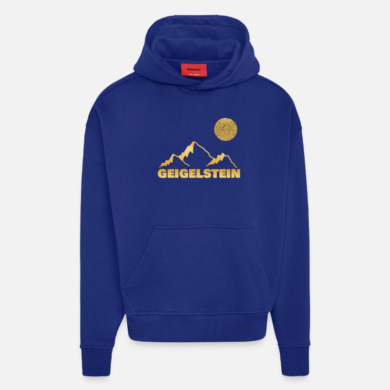 Geigelstein - Sweat à capuche bio épais oversize fabriqué en UE - Iconic Blue