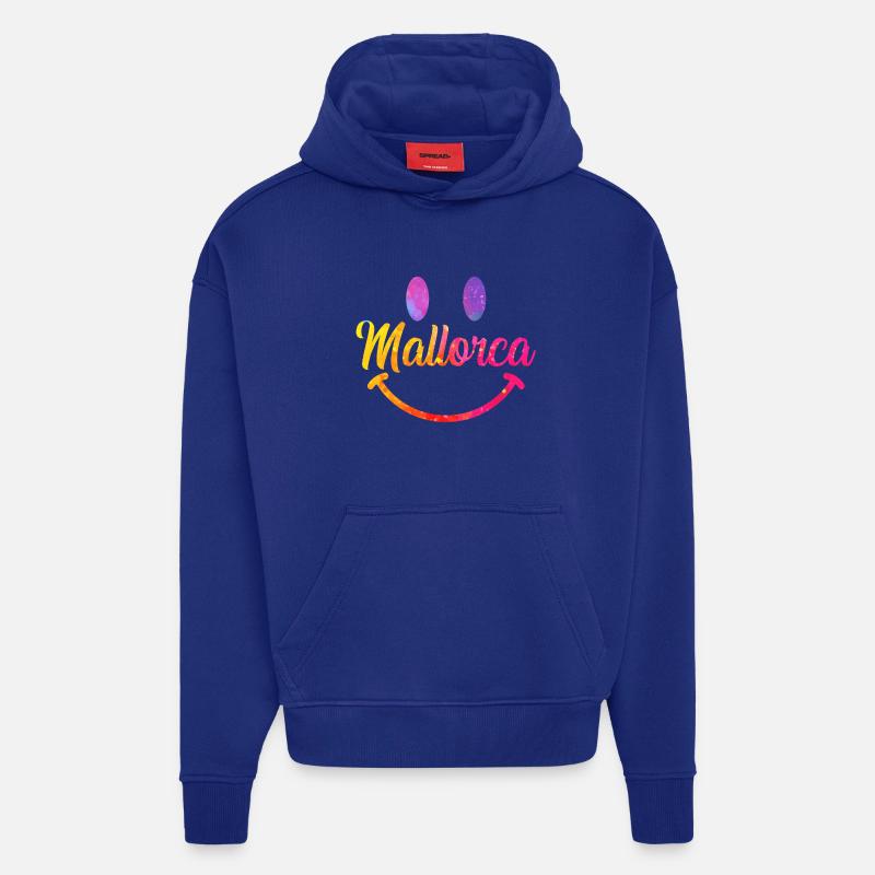 Mallorca Wasserfarben Smiley - Hoodie- made by SPREAD  - Iconic Blue