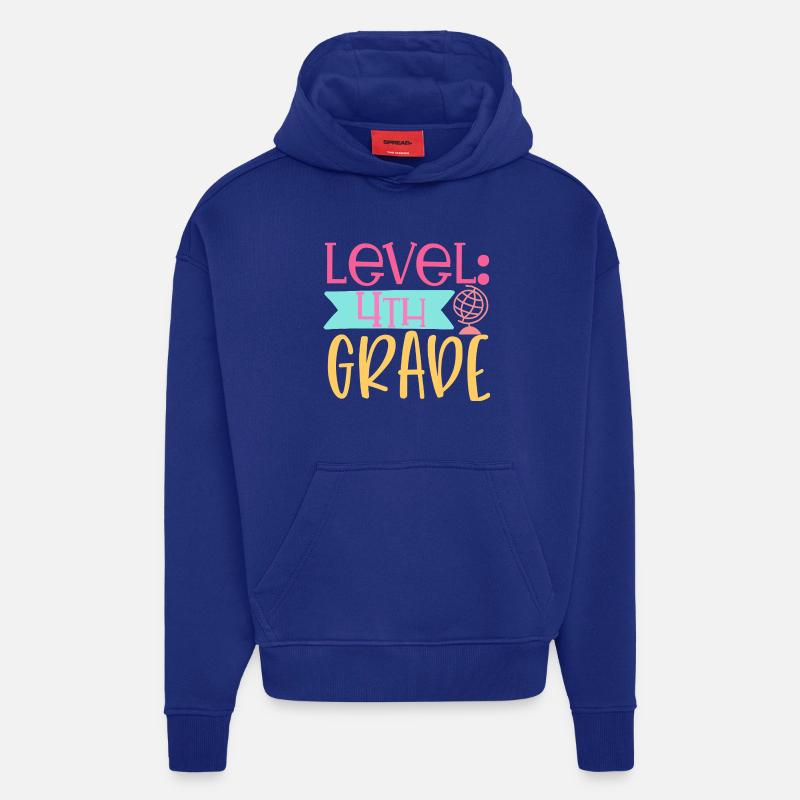 4e année - Sweat à capuche bio épais oversize fabriqué en UE - Iconic Blue