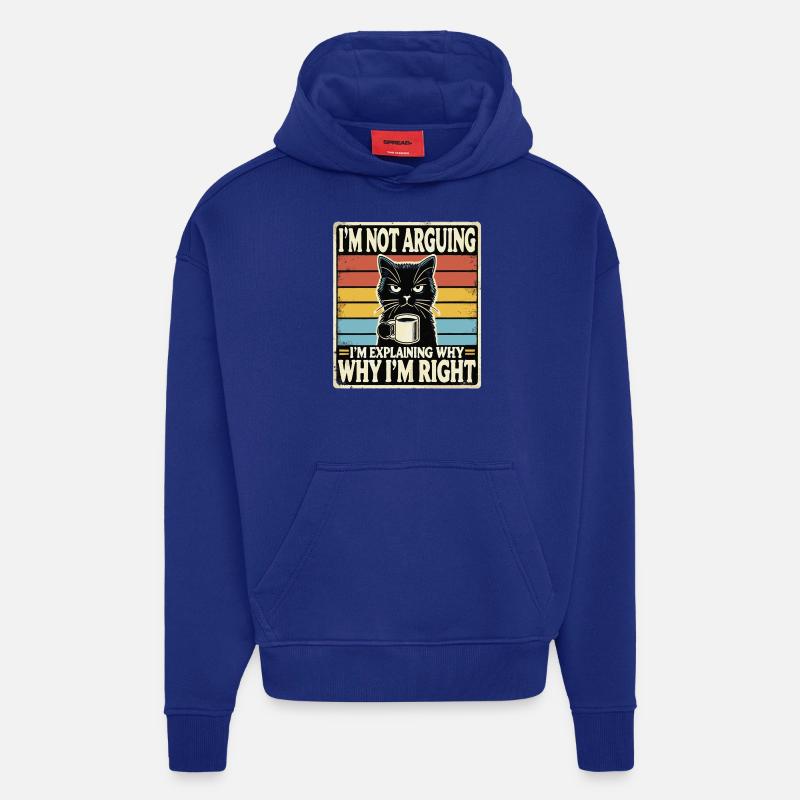 Why I'm Right - Sweat à capuche bio épais oversize fabriqué en UE - Iconic Blue