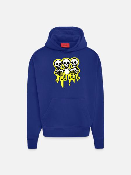 Party Crew Skeleton Beer - Hoodie- made by SPREAD  - Iconic Blue