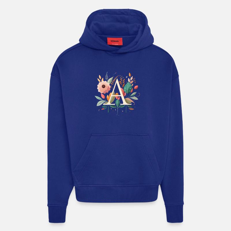 A Typografie mit Blumen - Hoodie- made by SPREAD  - Iconic Blue