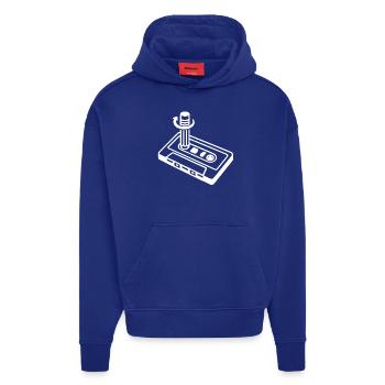 Kassette und Stift - Bleistift - Hoodie- made by SPREAD  - Iconic Blue - Vorne