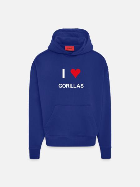 I love Gorillas - Hoodie- made by SPREAD  - Iconic Blue