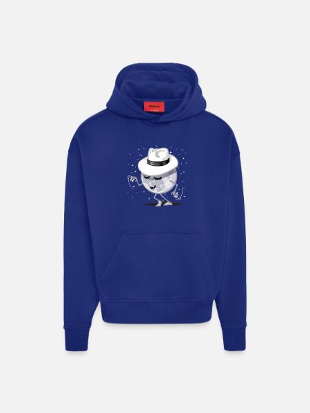 Lune qui danse - Sweat à capuche bio épais oversize fabriqué en UE - Iconic Blue