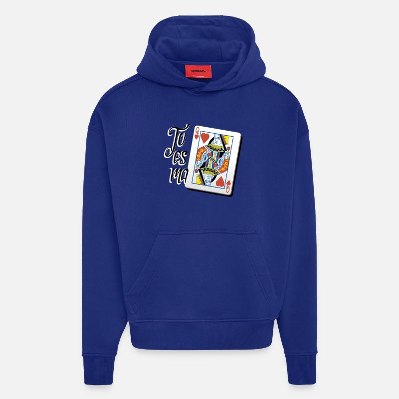 Ma reine de coeur - Sweat à capuche bio épais oversize fabriqué en UE - Iconic Blue