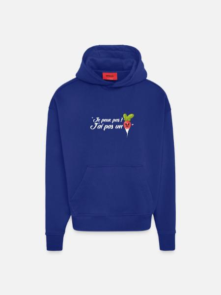J'ai pas un radis - Sweat à capuche bio épais oversize fabriqué en UE - Iconic Blue