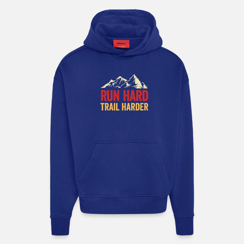 Laufen Sie hart. Härterer Trail. - Hoodie- made by SPREAD  - Iconic Blue
