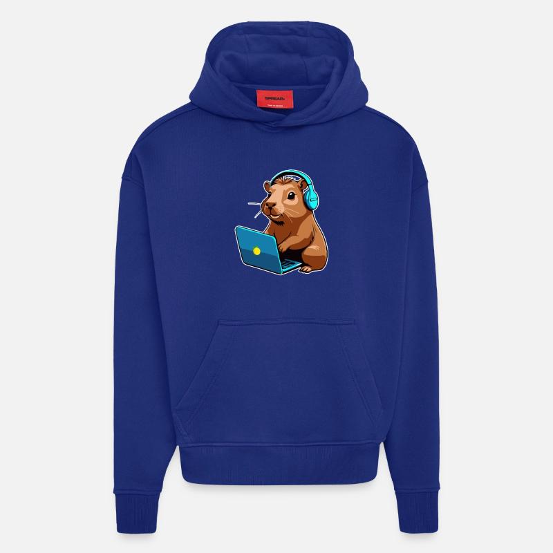 Capybara Programmierer Coder Computer - Hoodie- made by SPREAD  - Iconic Blue