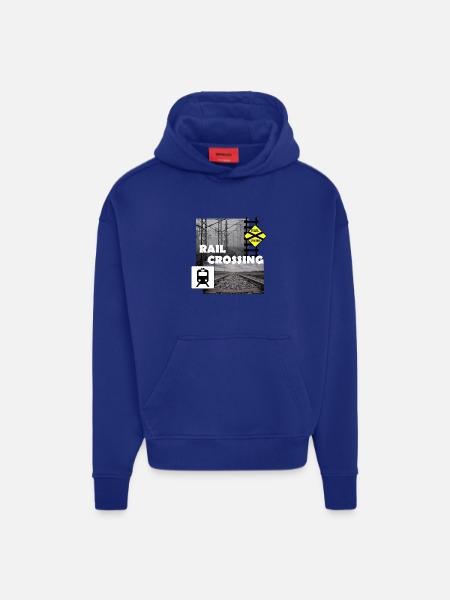 RAIL CROSSING - Hoodie- made by SPREAD - Iconic Blue