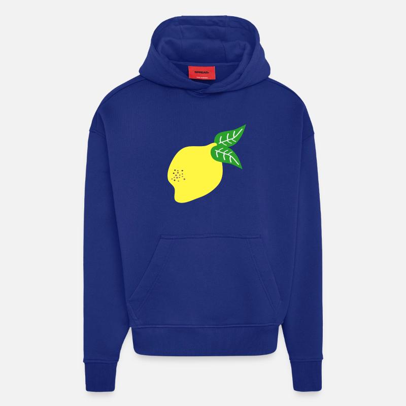 CITRON AGRUMES - Sweat à capuche bio épais oversize fabriqué en UE - Iconic Blue