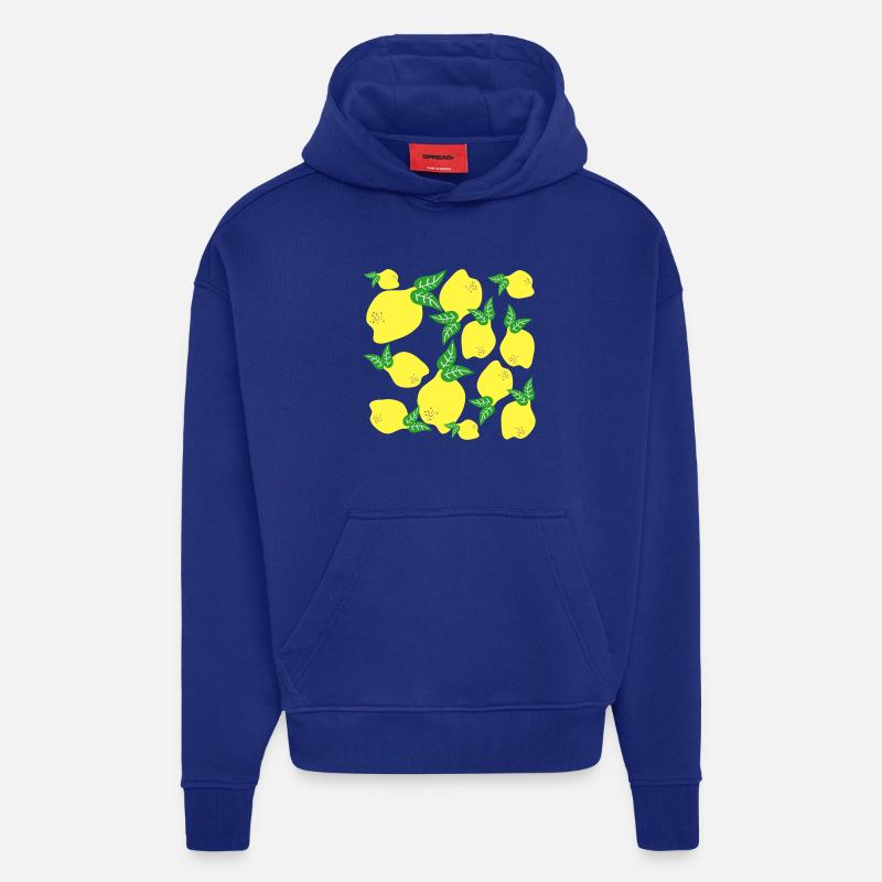 Lemon Pattern - Hoodie- made by SPREAD  - Iconic Blue