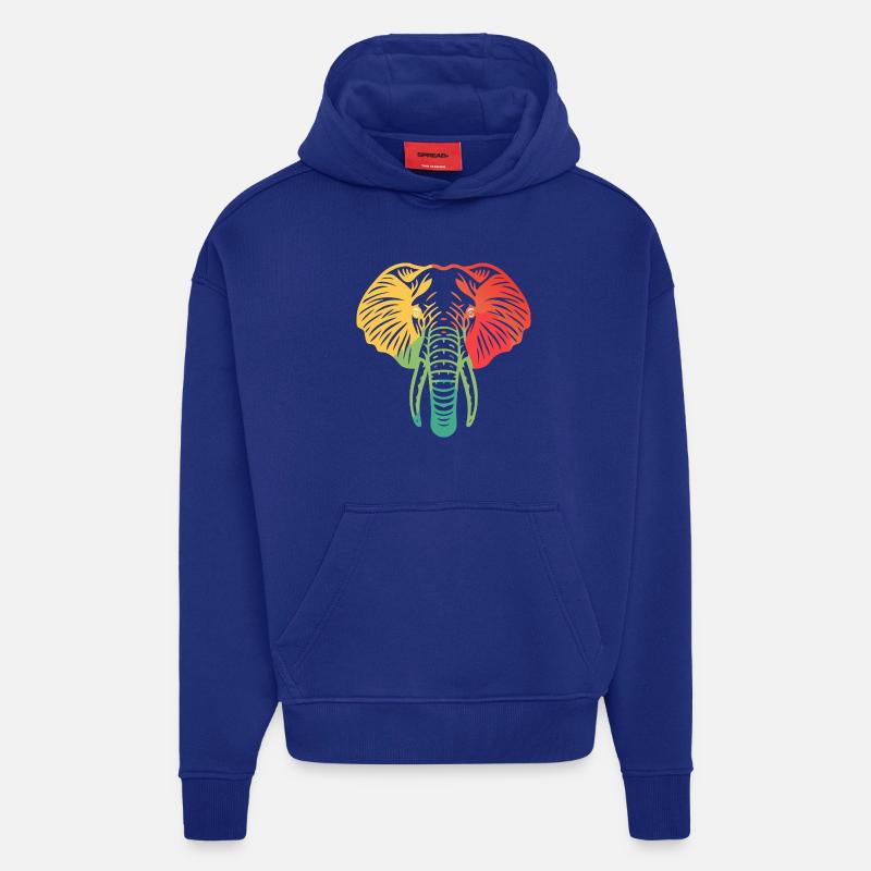 Elefantenkopf bunt - Hoodie- made by SPREAD  - Iconic Blue