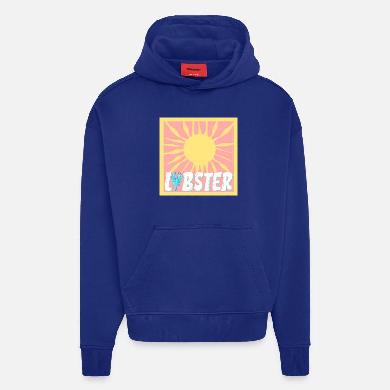 VACANCES SOLEIL D’ÉTÉ HOMARD - Sweat à capuche bio épais oversize fabriqué en UE - Iconic Blue