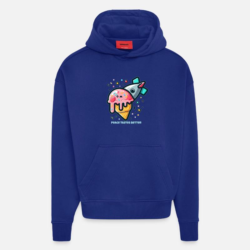 Frieden schmeckt besser - Hoodie- made by SPREAD  - Iconic Blue