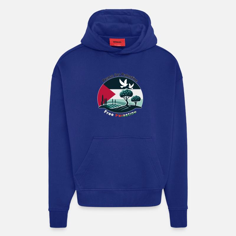 Peace for Palestine - Hoodie- made by SPREAD  - Iconic Blue