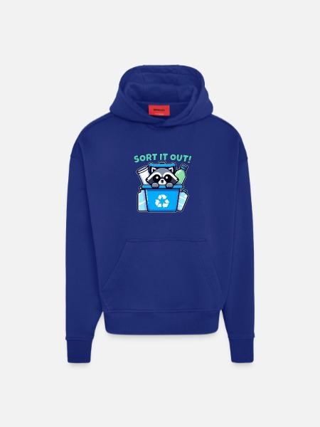 RÉGLEZ ÇA ! - Sweat à capuche bio épais oversize fabriqué en UE - Iconic Blue