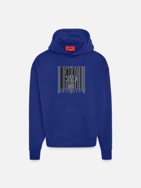 S8N5 R15E Dämonischer Barcode Streetstyle - Hoodie- made by SPREAD - Iconic Blue