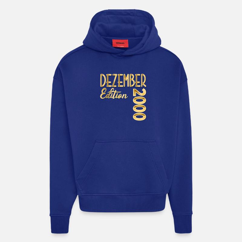 26. ANNIVERSAIRE 2000 DÉCEMBRE - Sweat à capuche bio épais oversize fabriqué en UE - Iconic Blue